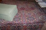 This sale has several really nice oriental rugs -this one being among those. The colors are very good, allowing you to use with just about any decor or color scheme. The rug measures 14'8" by 10' 1". It is an old rug in excellent condition.
