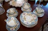 Beautiful French dessert set - 8 plates and 8 cups and saucers.