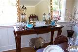 Mahogany console w/mirror - in the dining room.