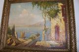 Wonderful Italian painting on canvas in beautiful gold leaf frame. The painting dates to around 1920-1930 - it is in excellent condition with beautiful colors.