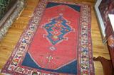 Small rug in the hallway leading to the living room. Antique oriental rug.