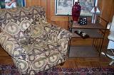 Close-up view of one of the overstuffed chairs - the colors are subdued and will go with anything!