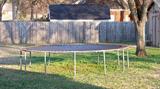 Large trampoline in the backyard