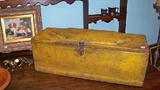Antique box - old mustard paint