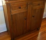 Closer view of the front of the court cupboard.