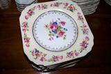 These square plates - "Hostess" sell for $39.99 EACH on replacements. We have 12 of each of the two sizes (each size selling for $39.99 on Replacements)- plus a complete service for 12 in the china pattern. Also in this pattern are 10 double handled cream soups with their underplates.