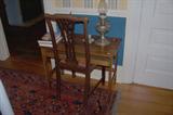 This is a cute child's desk in oak - antique - with the pencil slot and hole for the ink well.
