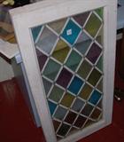 Nice stained glass window unit - suitable for hanging or for inserting as a window or over the door piece.