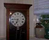 English time clock - and it works! It has been plugged in for several days and keeps perfect time. In English oak - a real jewel!