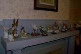 Numerous bird figurines, located at present on the mantle in the Victorian bedroom.