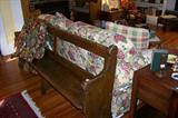 Church pew - wonderful patina. European.