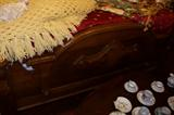 This is a view of the footbaord of the Victorian bed.