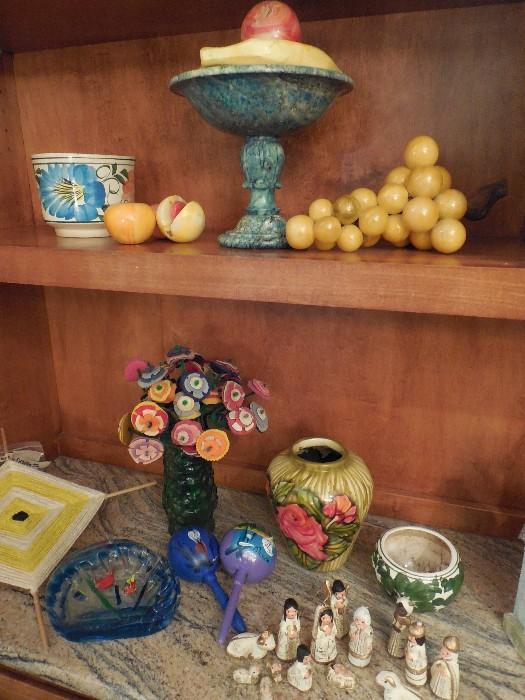 Lots of Mexican pottery pieces and collectibles