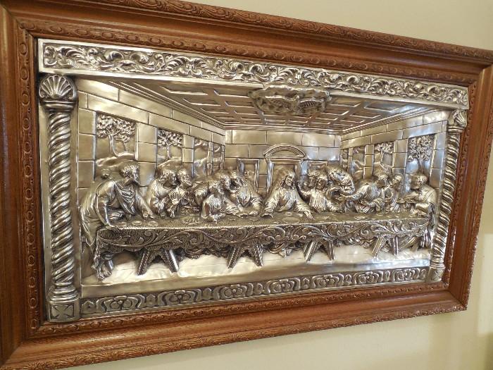 Metal relief of the "Last Supper"