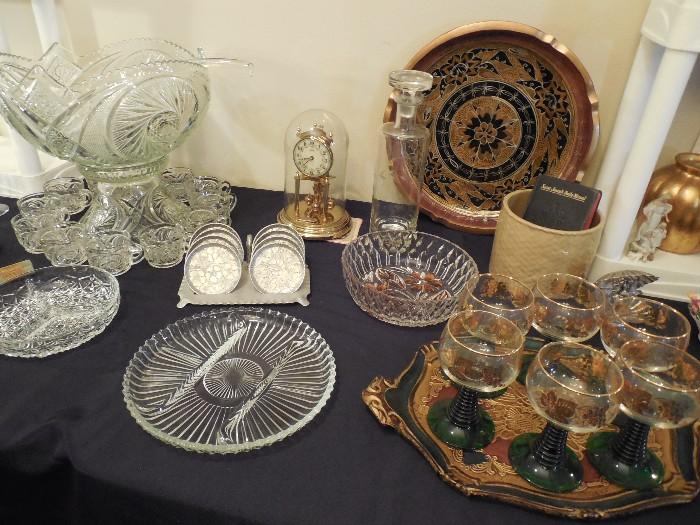 Nice glass punch bowl set with 12 cups