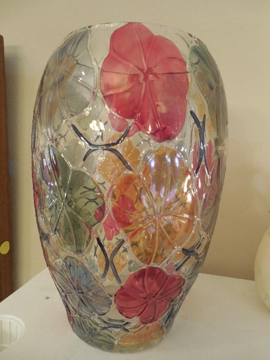 Floral glass vase