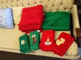 A set of Christmas towels.