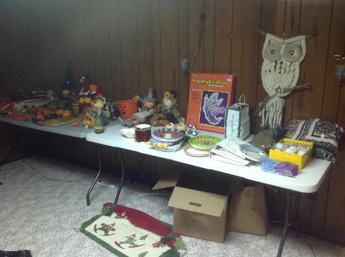 Christmas and Halloween decorating items , games miscellaneous