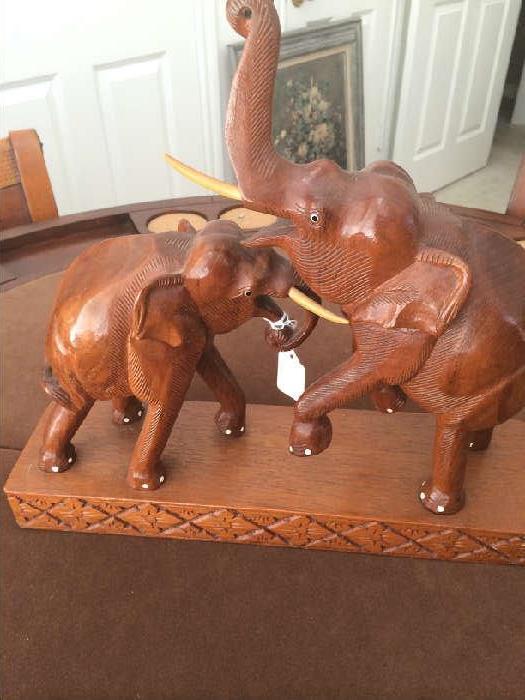                            Hand carved elephants