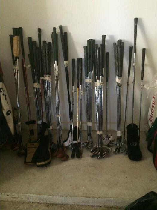       Large selection of left-handed golf clubs