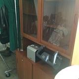 Mid-century modern china cabinet with 2 glass doors