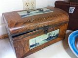 Antique tin lock box