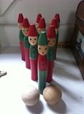 Vintage Wooden Bowling Toy