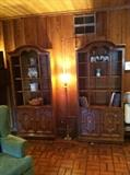 Two matching book case cabinets, circa 1980 bought new from Weirs Furniture of Dallas, TX