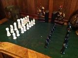 Ceramic chess set pieces