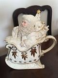     Lenox Florentine & Pearl" Santa Tea Pot
