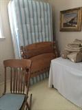                Antique rocker and twin bed