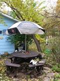 Picnic Table with Jack Daniels Umbrella