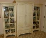 Armoire with side cabinets