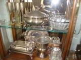 Silverplate and glass