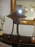 One of pair of striking table lamps, really dramatic.