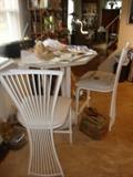 kitchen set with round table and two chairs
