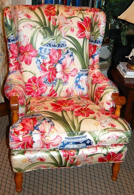 Wonderful Wingback Chair c1950's, newer upholstery
