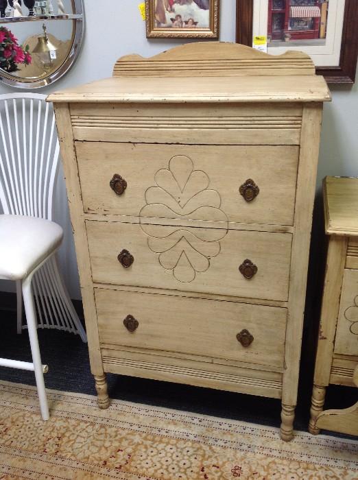 Painted Antique Tall Dresser