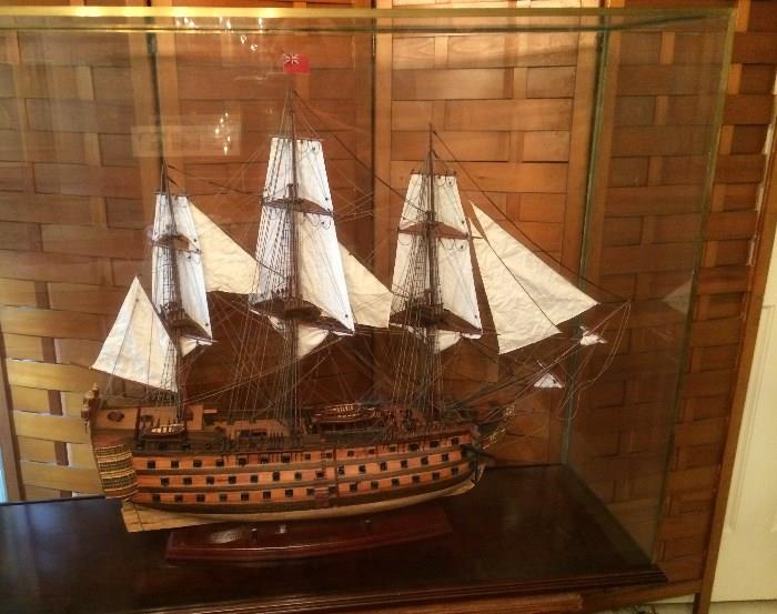 LARGE professionally assembled model ships each with custom glass & wood display cases (**Photos added 11/7/2014) HMS Victory (display case approx. 35"H x 49"W x 15"D)
View full details at EstateSales.NET: http://www.EstateSales.NET/estate-sales/NC/Raleigh/27605/757827
