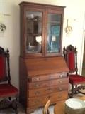 Circa 1800's secretary/desk with original batwing hardware
