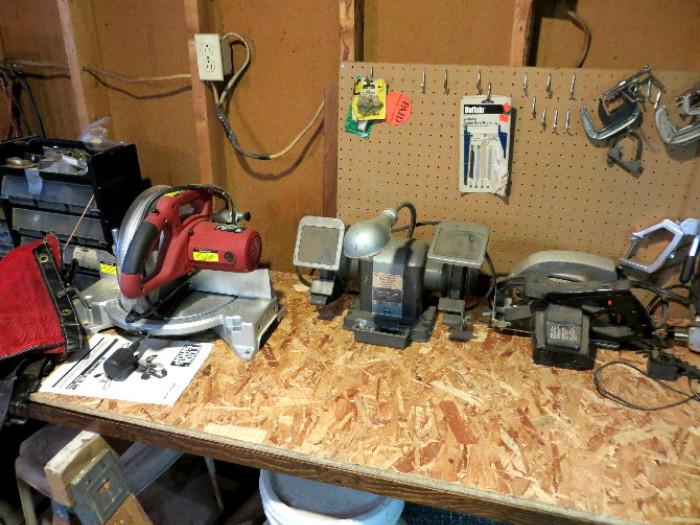 Chop Saw, Bench Grinder Skill saw & More