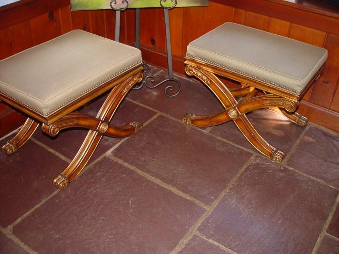 Pair "Alexis" Benches by Ethan Allen