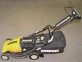 LAWN MOWER - WORX 24v Rechargeable Electric Lawn Mower. Mulching mower comes with side-discharge chute, rear bag, and charger. Handel folds for easy storage. Working condition, not fully tested.