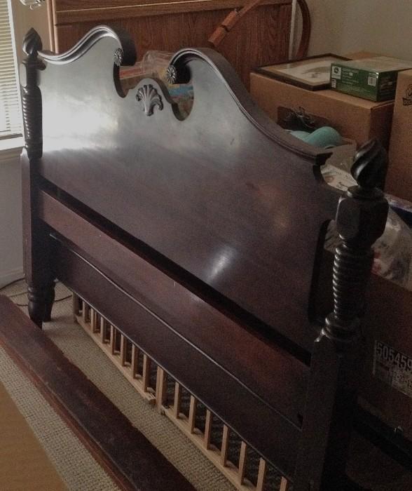 Antique full size bed with side rails