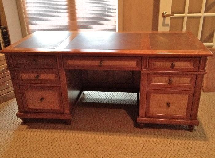 Arhaus 'Northwoods' Executive Desk with leather top