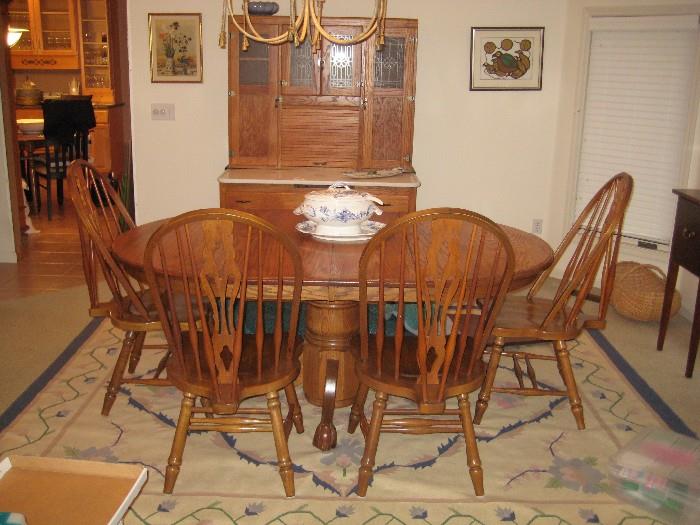 Claw foot pedestal table-round to oval, 4 chairs