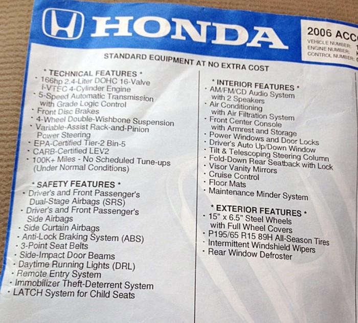 8PM: 2006 Honda Accord Estate Auto
