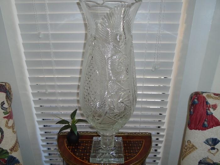 Crystal vase, one of a kind, paperwork with artist signature and appraisal value, will presale