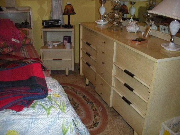1940's-50's Dresser, bed, 2 nightstands