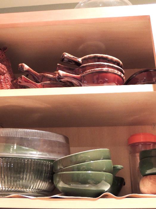Onion soup bowls, Homer Laughline "Rhythm", kitchen serve and storageware.
